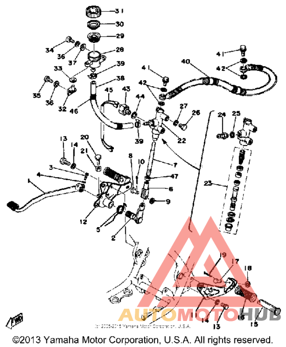 Brake pedal - master cylinder