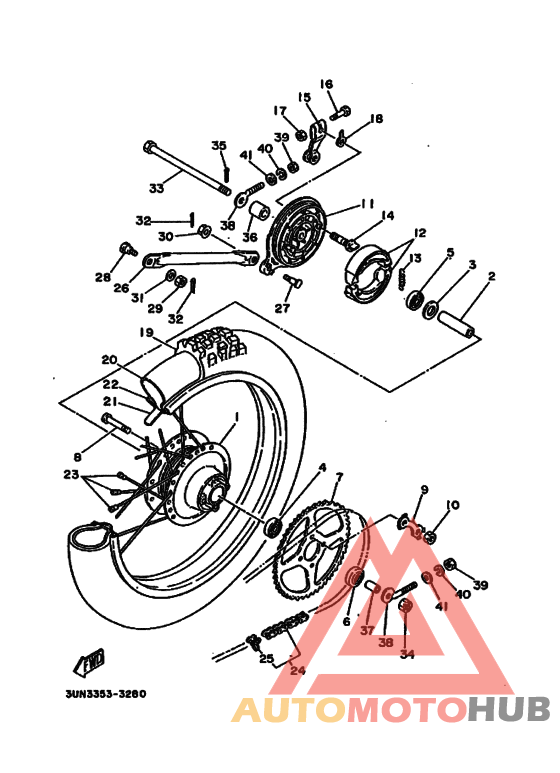 Rear wheel complete assy