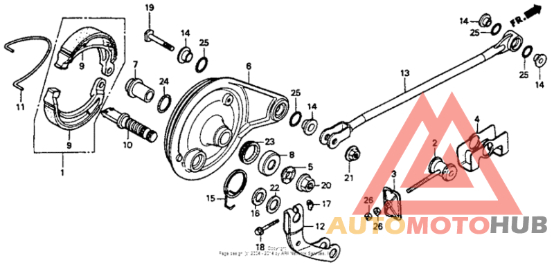 Rear brake panel 90-91