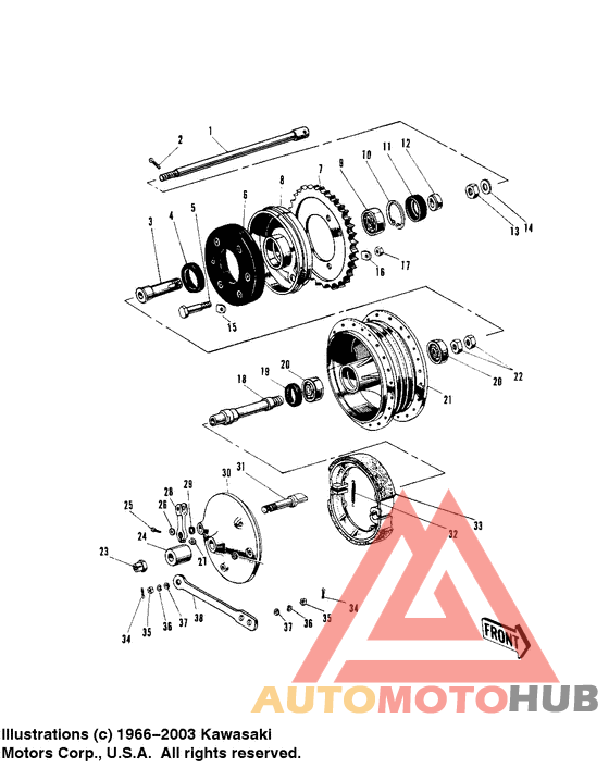 Rear hub/brake