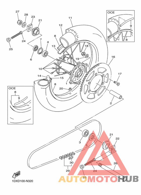 Rear wheel complete assy