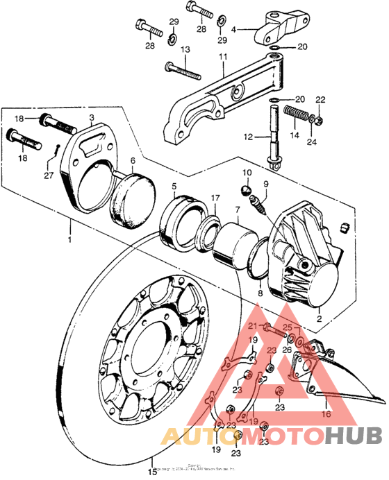 Front brake caliper + disc