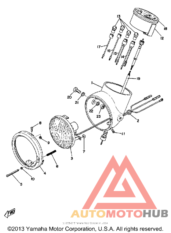 Head lamp - speedometer