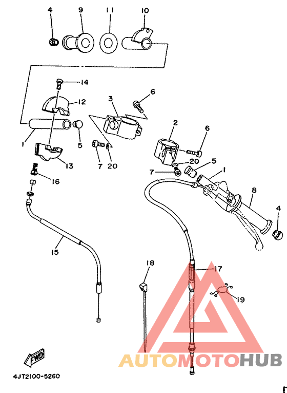 Steering handle. cable