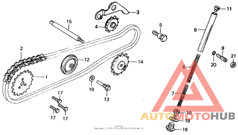 Cam chain + tensioner