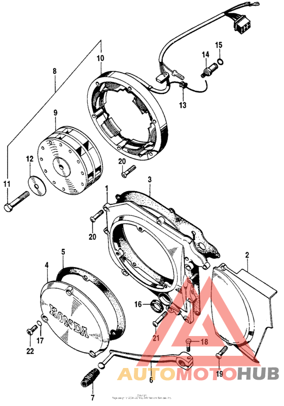 Crankcase cover + alternator