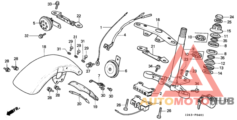 Steering stem/top bridge