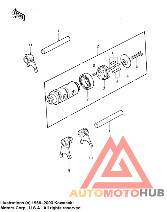Gear change drum & forks
