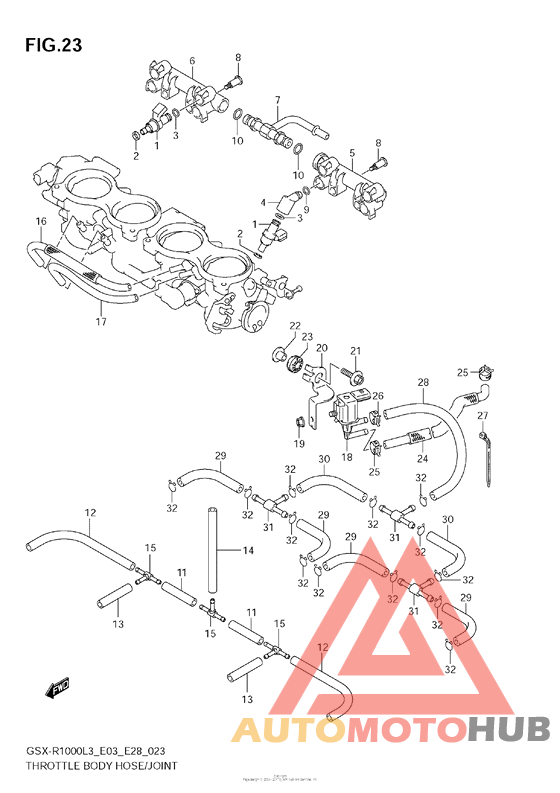 Throttle Body Hose/joint (Gsx-R1000Zl3 E33)