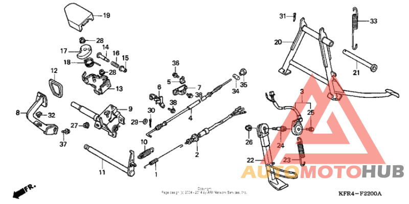 Stand + brake pedal