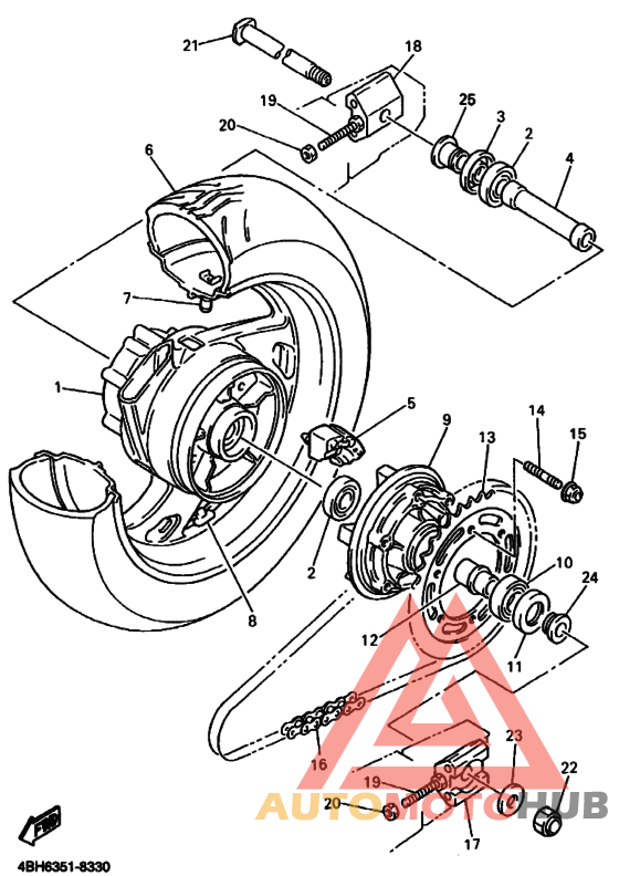 Rear wheel complete assy