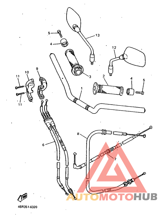 Steering handle. cable