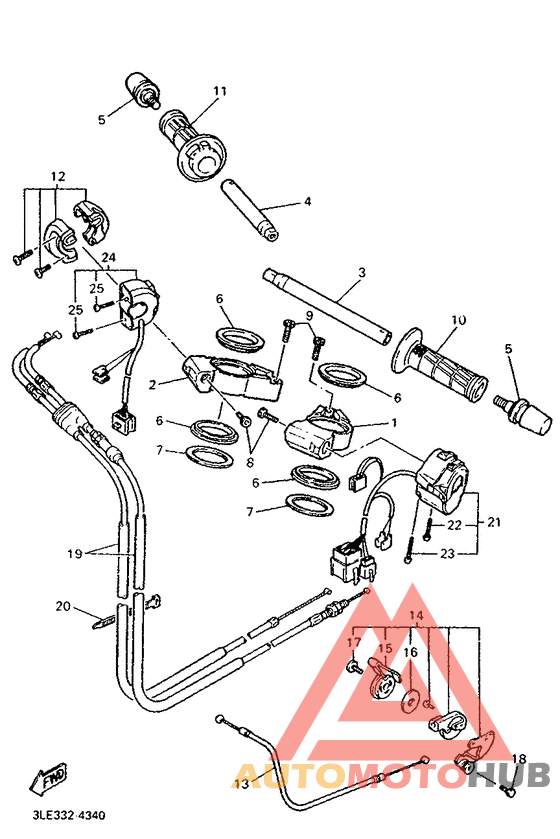 Steering handle. cable