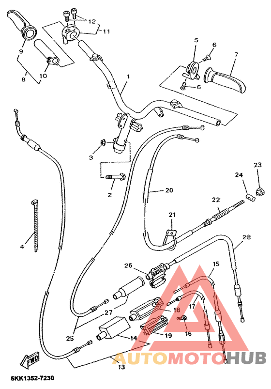 Steering handle. cable