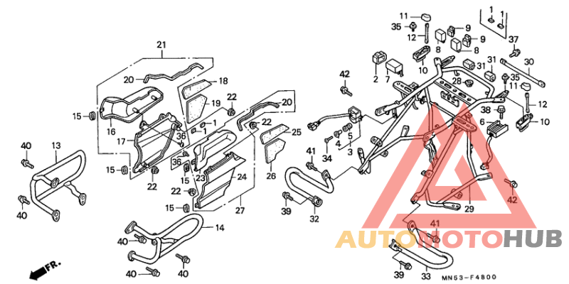 Engine guard/ saddle bag stay