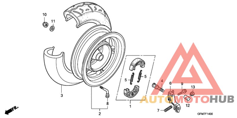Rear wheel complete assy