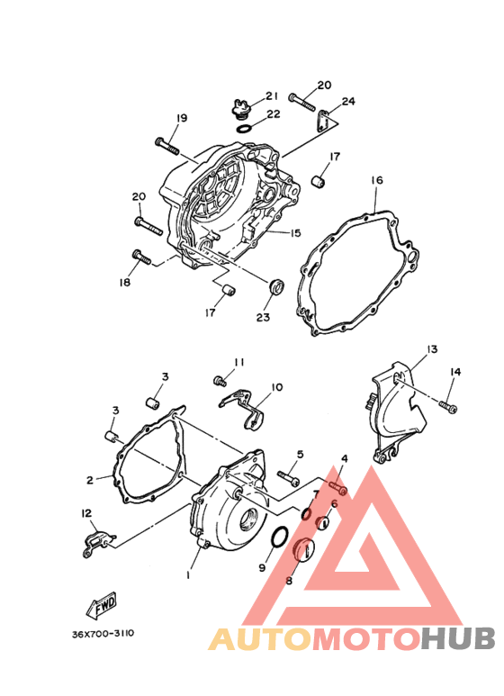 Crankcase cover ass`y  (v