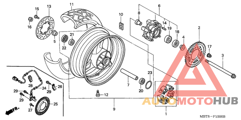 Rear wheel complete assy