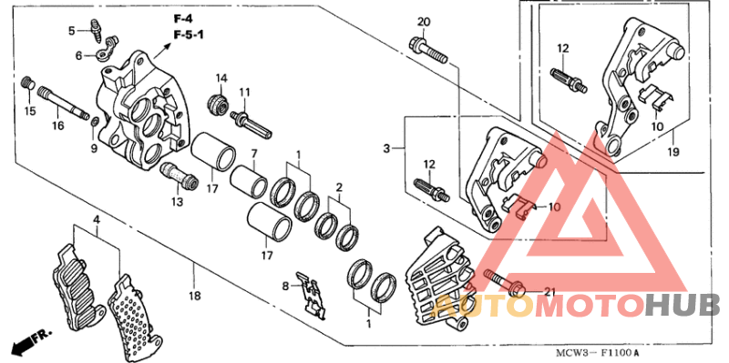 R. front brake caliper