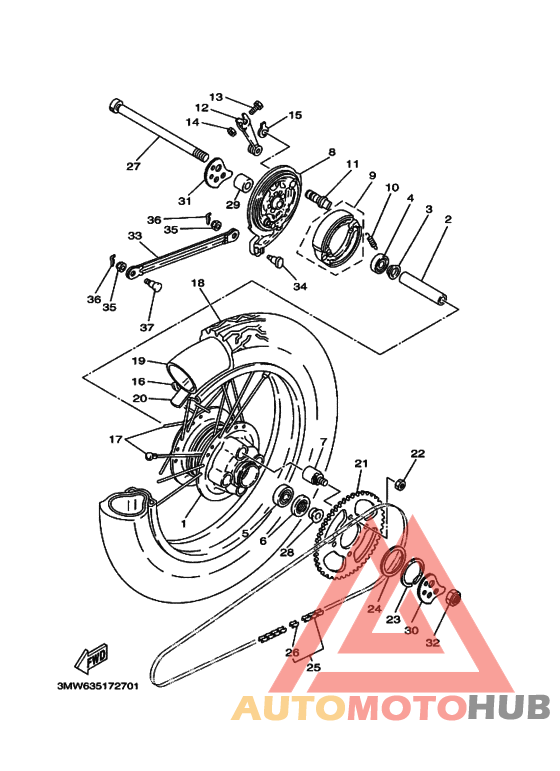 Rear wheel complete assy