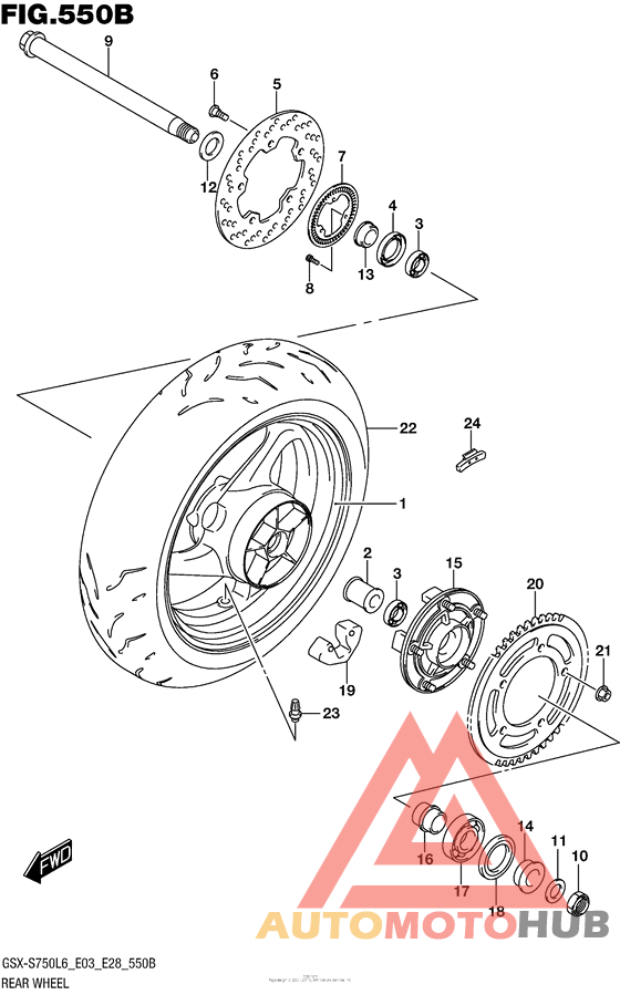 Rear Wheel (Gsx-S750Al6 E28)
