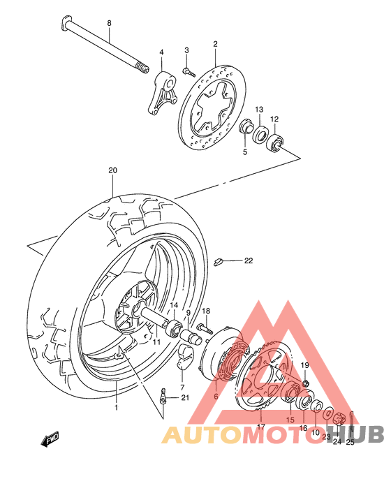 Rear wheel complete assy