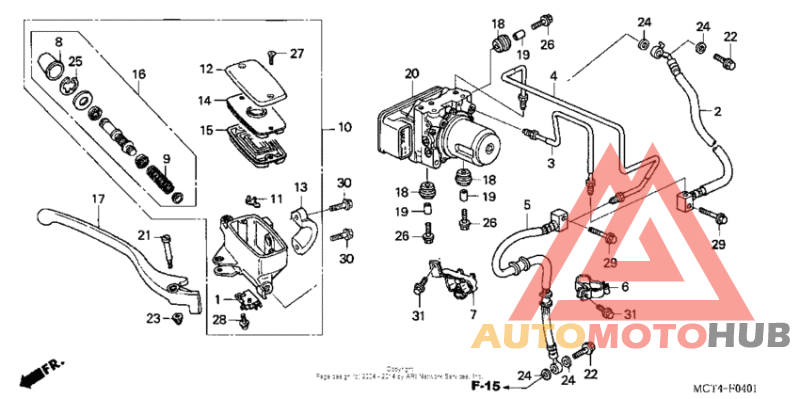 Front brake master cylinder (fsc600a'03-'05)