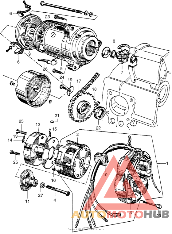 Alternator + starting motor