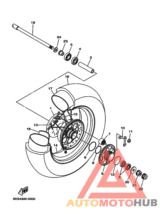 Rear wheel complete assy