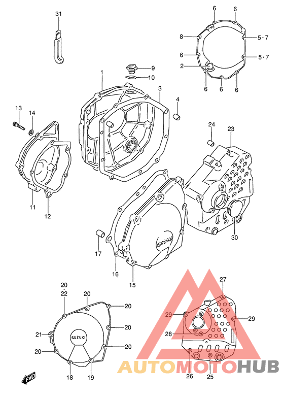 Crankcase cover ass`y  (v