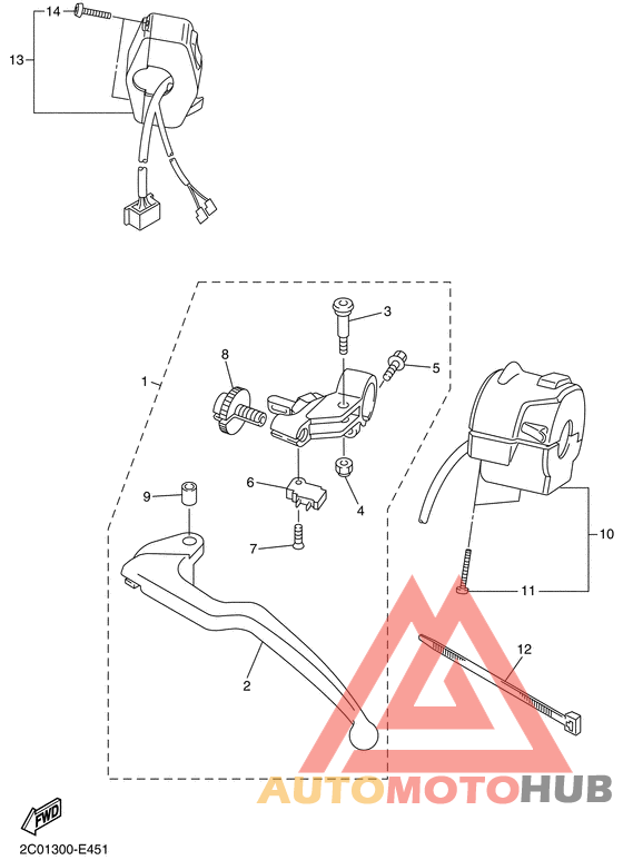 Handle switch. lever