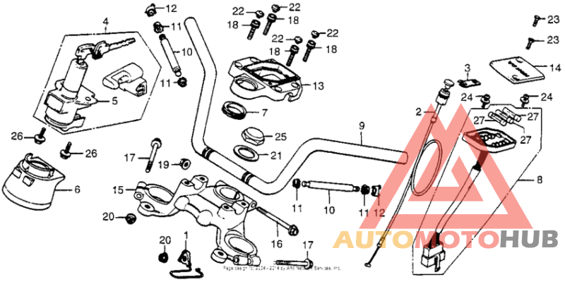 Handlebar + top bridge + key set