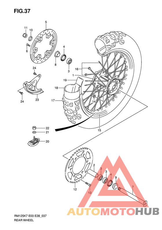 Rear wheel complete assy