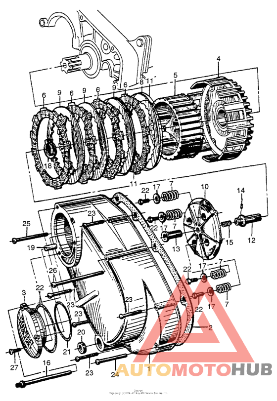Clutch + left crankcase cover
