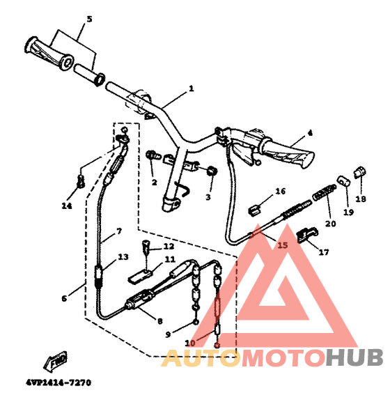 Steering handle. cable
