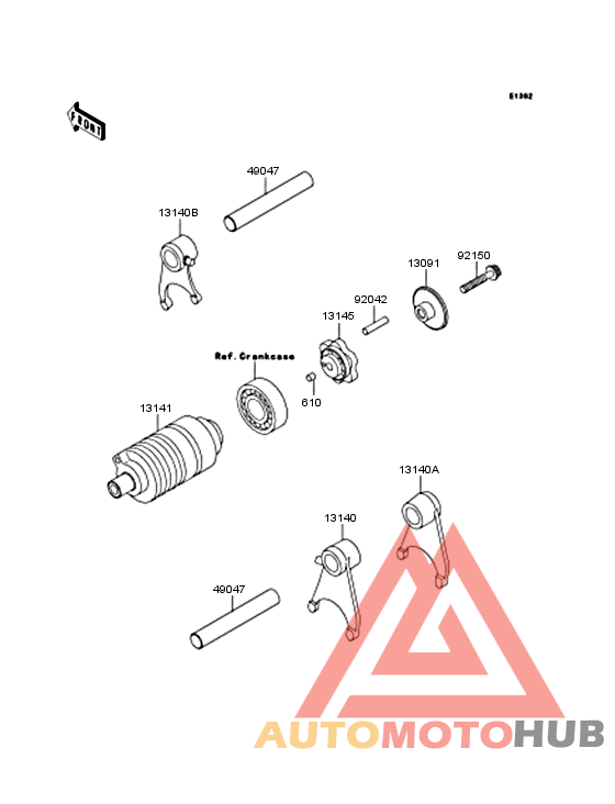 Gear change drum & forks