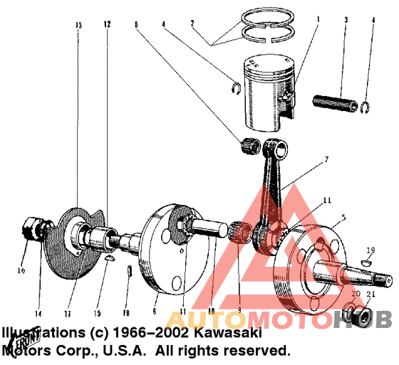 Crankshaft/piston /rotary valve