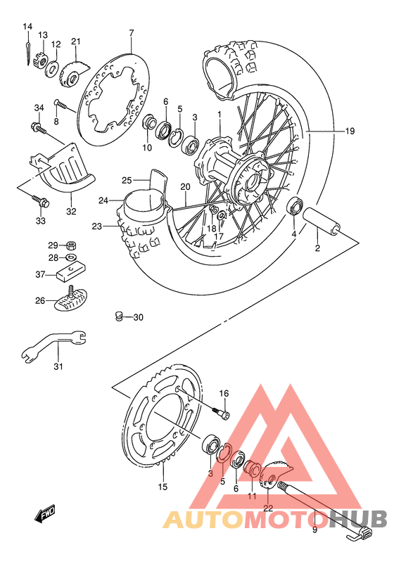 Rear wheel complete assy
