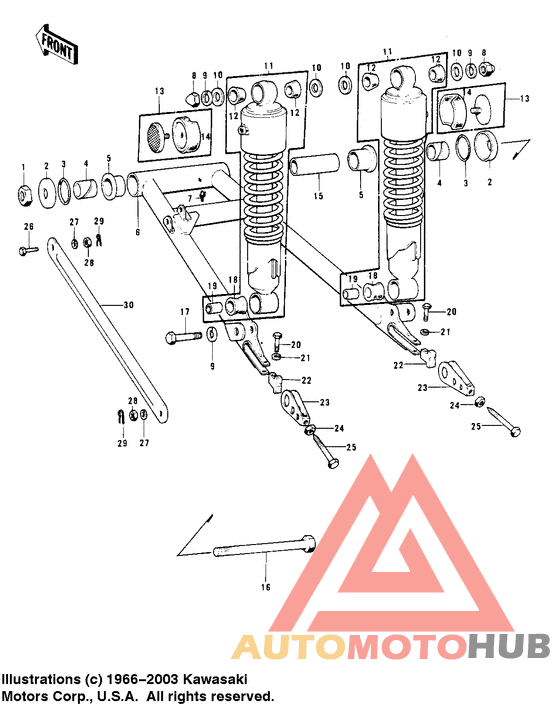 Swing arm/shock absorbers