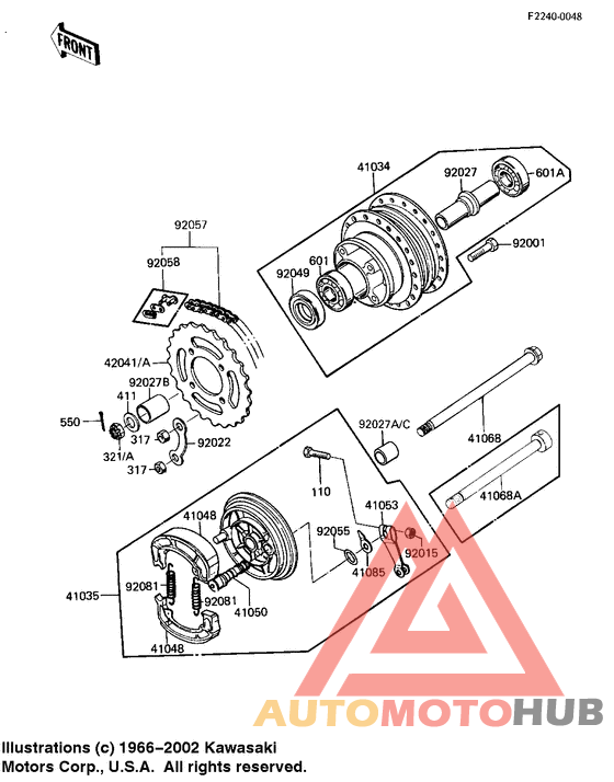Rear hub/brake/chain