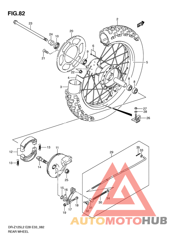 Rear wheel complete assy