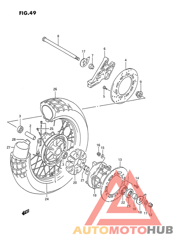 Rear wheel complete assy