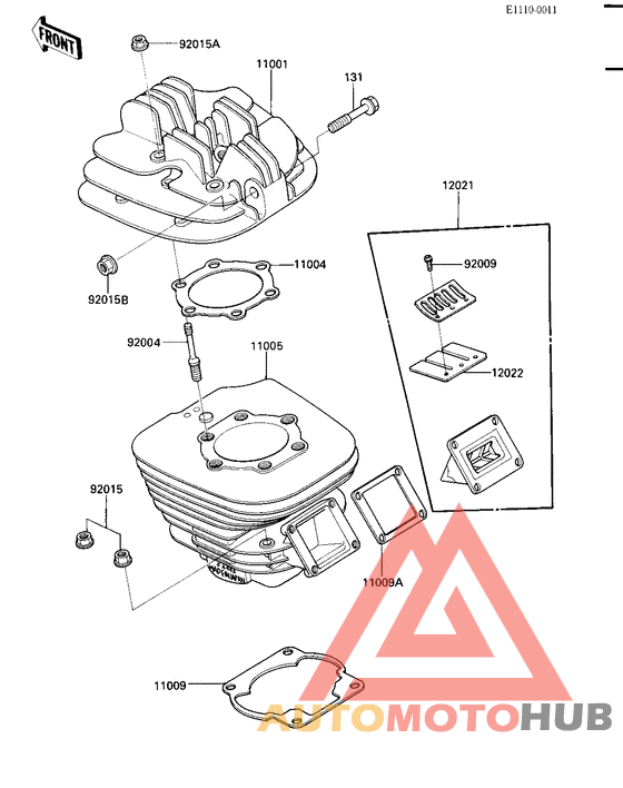 Cylinder head/cylinder/reed valve