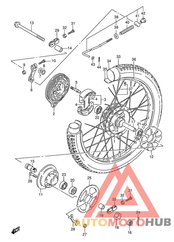 Rear wheel complete assy