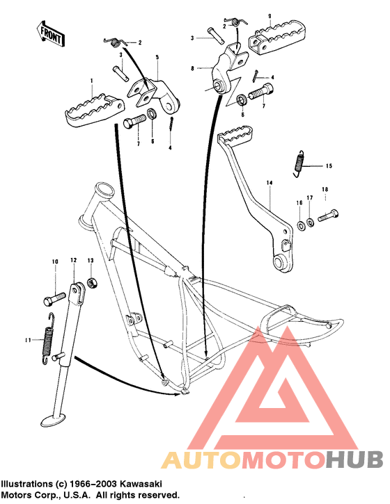 Footrests/stand/brake pedal
