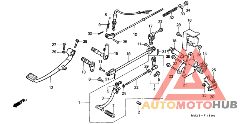 Brake pedal/change pedal