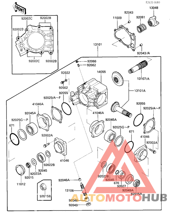 Front bevel gears