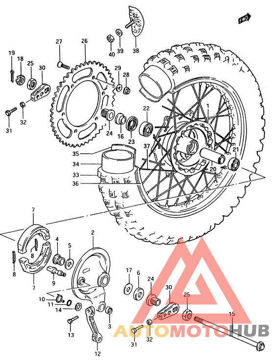 Rear wheel complete assy