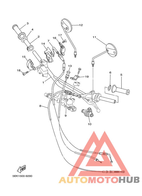 Steering handle. cable