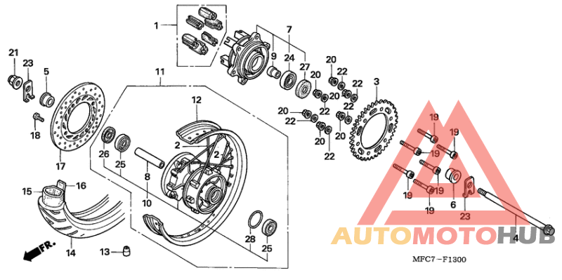 Rear wheel complete assy
